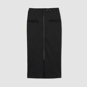 SANDRO Black Straight Fit Zip-Up Skirt (NEW with Tags)